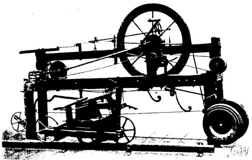 Cromptonův spřádací stroj mule z roku 1800
